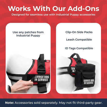 Service Dog in Training Vest Harness, XS 16.5-21.5 in Red | Durable & Adjustable Vest for Dog with Reflective Straps, Removable Patches, Handle & D-Ring, Travel and Daily Use