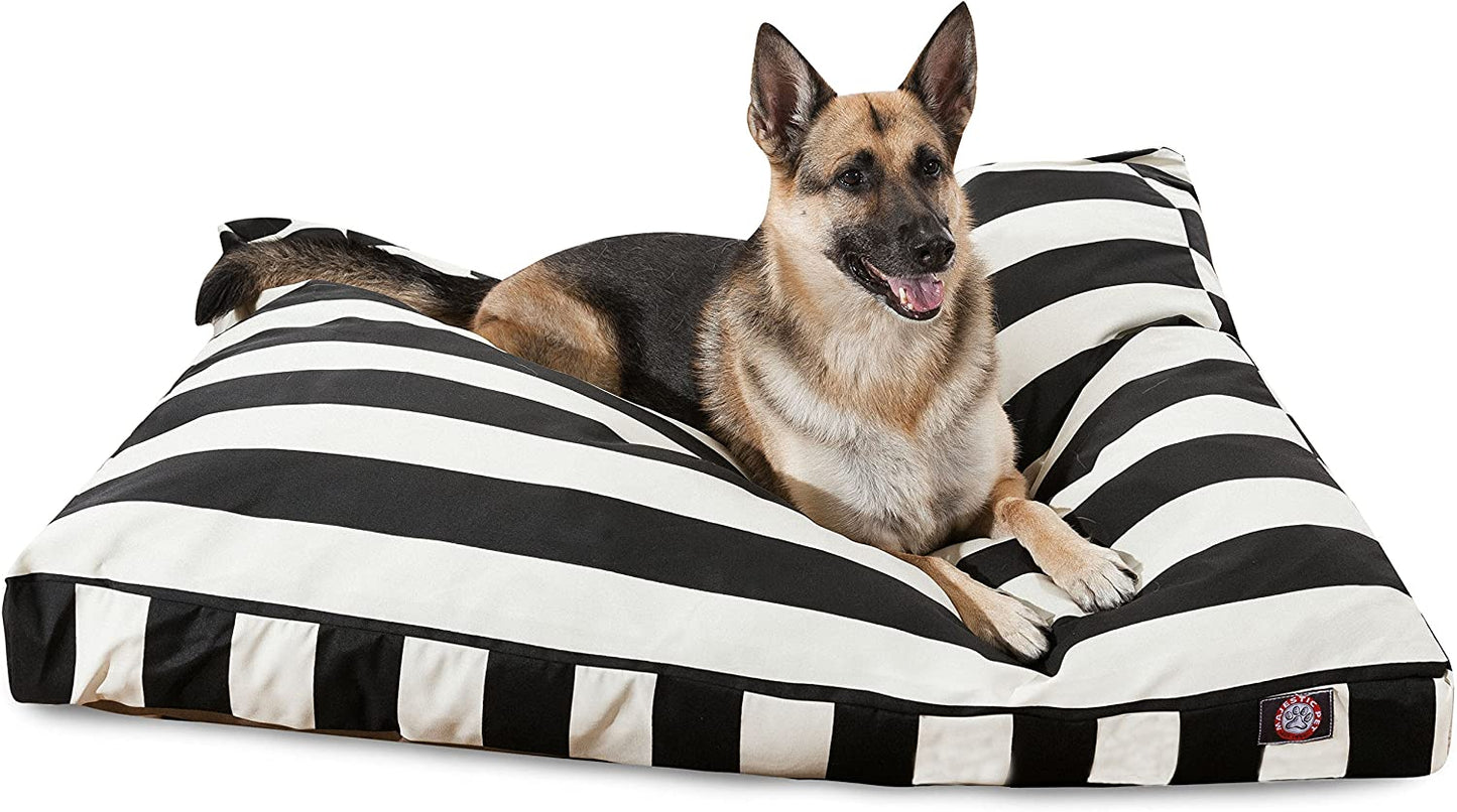 Rectangle Large Dog Bed Washable – Non Slip Comfy Pet Bed – Dog Crate Bed with Removable Washable Cover – Dog Kennel Bed for Sleeping - Dog Bed X-Large Breed 50X42X5 Inch – Black | Removable & Washable Cover, Heavy-Duty Water Resistant Base, Cozy Comfort for X-Large Breed Dogs, 50X42X5 In, Stripes